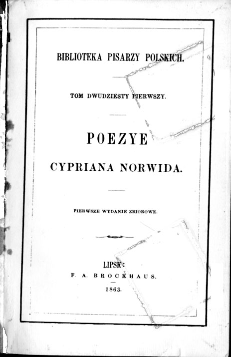 Poezye Cypriana Norwida (44192 bytes)